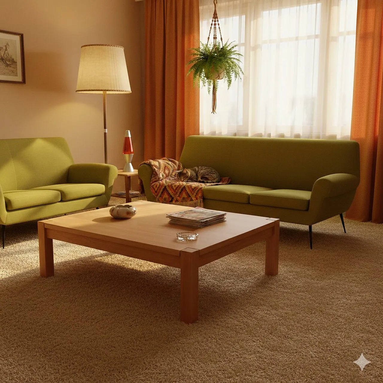 Beech wood center table and plywood top, 20h century 2