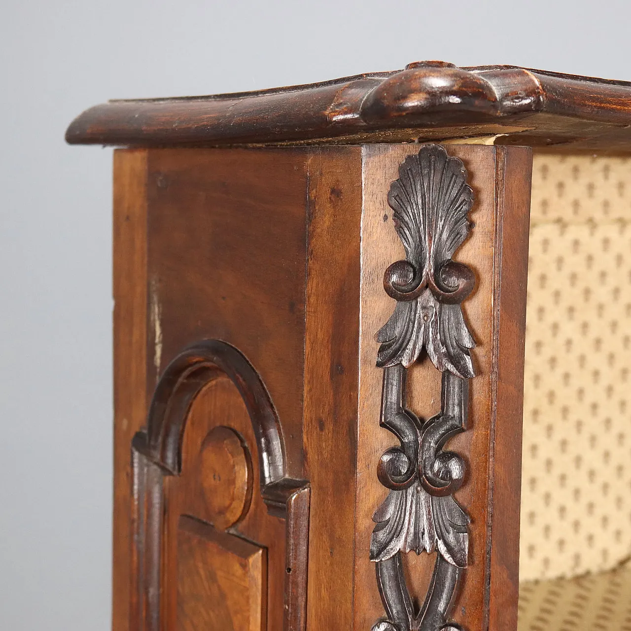 Libreria in stile barocco in noce e radica di noce, primo '900 5