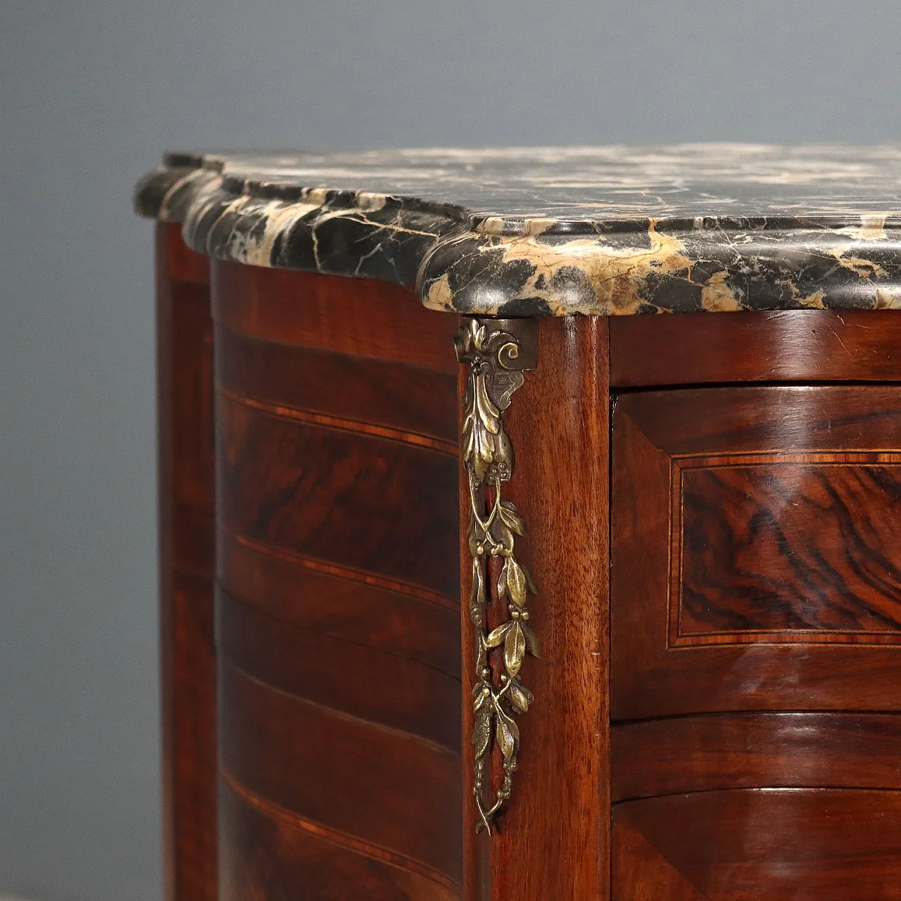 Credenza in noce acero, ebano e bois de rose, primo '900 8