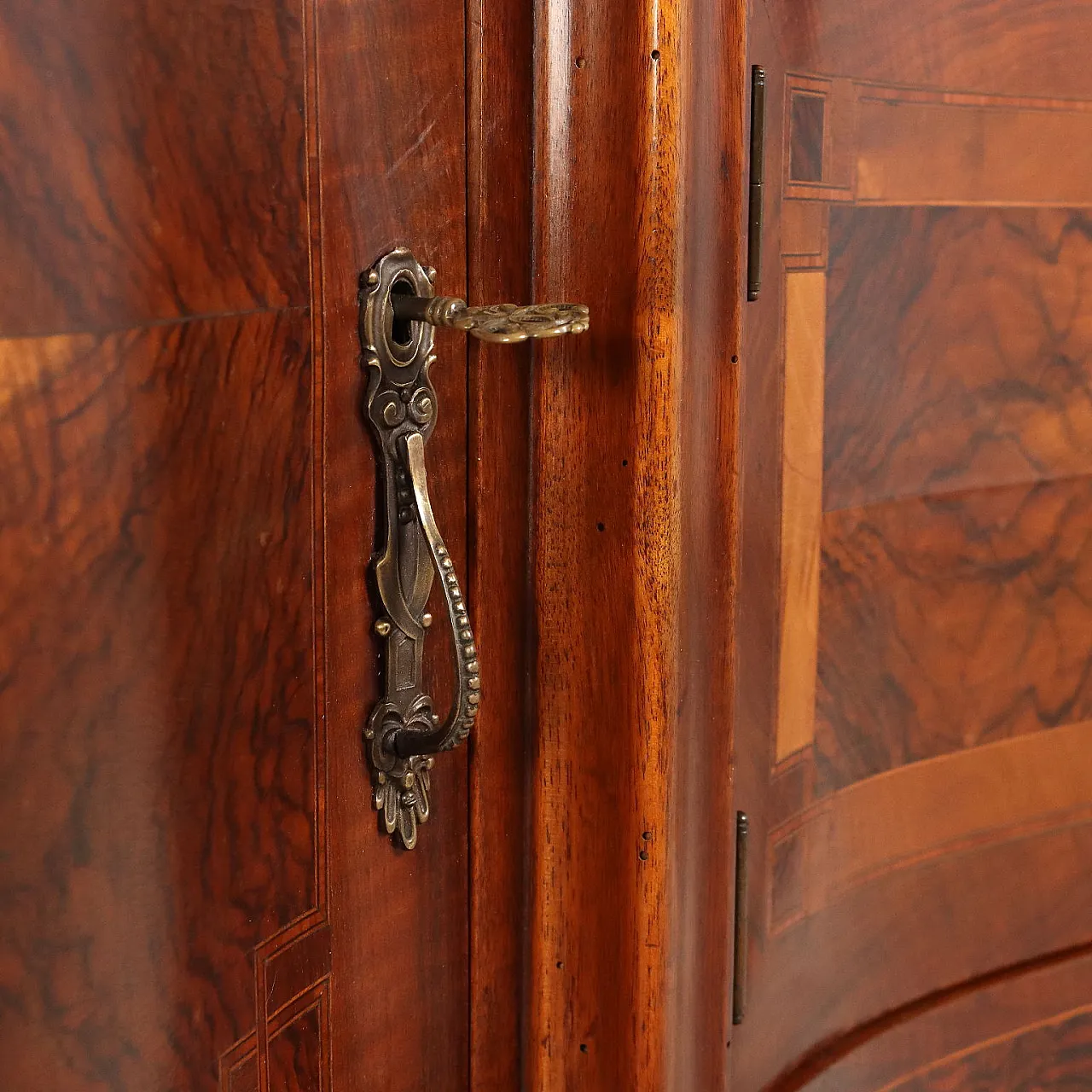 Credenza in noce acero, ebano e bois de rose, primo '900 10