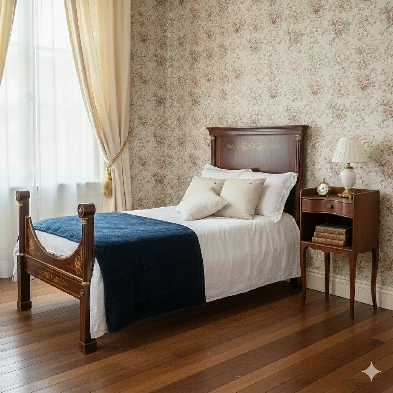 Mahogany bedside table, 20th century 2