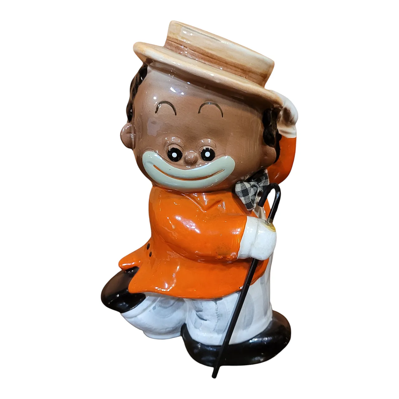 Piggy bank in the shape of a dancer in Kotobuki polychrome ceramic 1