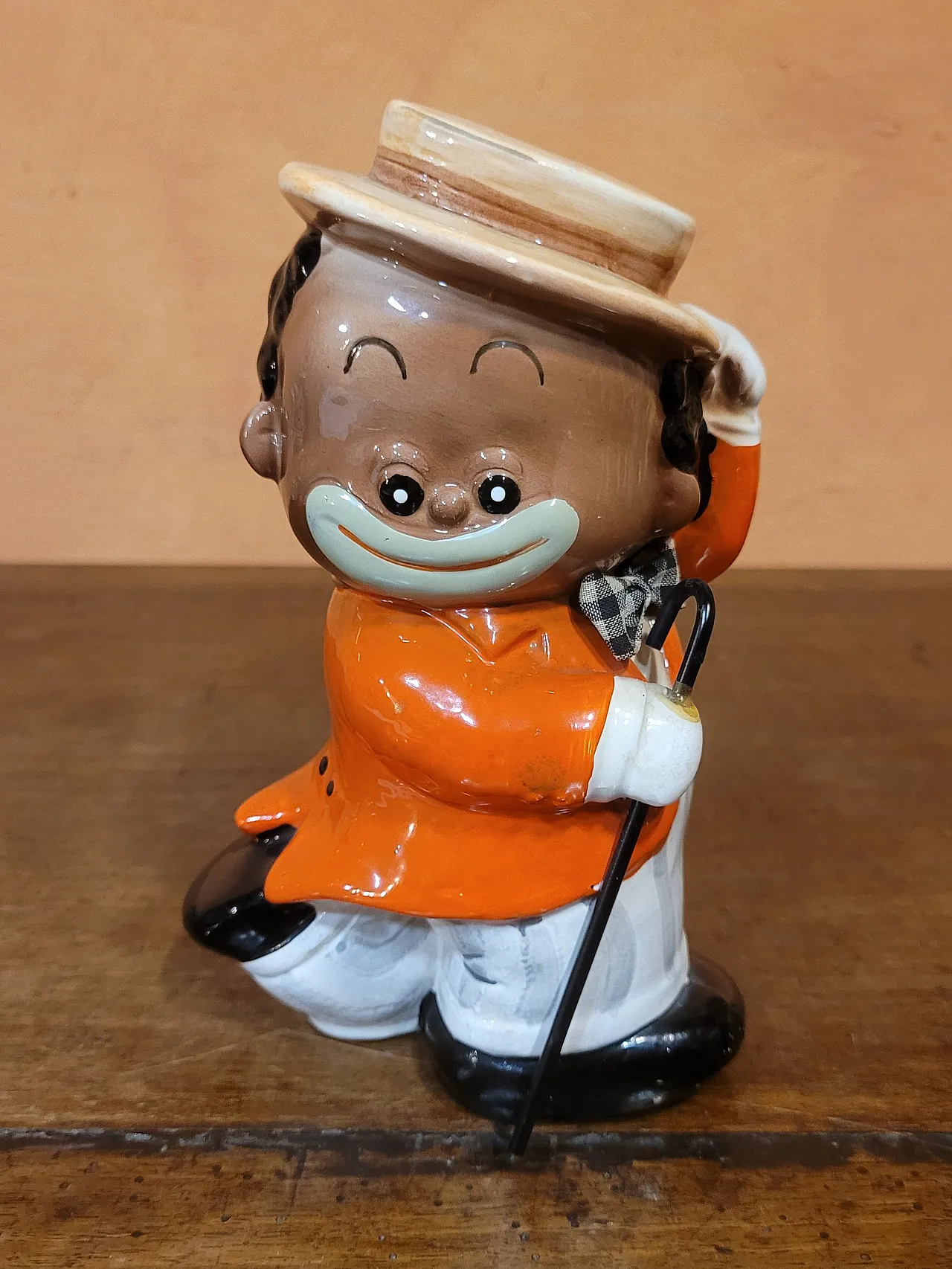 Piggy bank in the shape of a dancer in Kotobuki polychrome ceramic 2