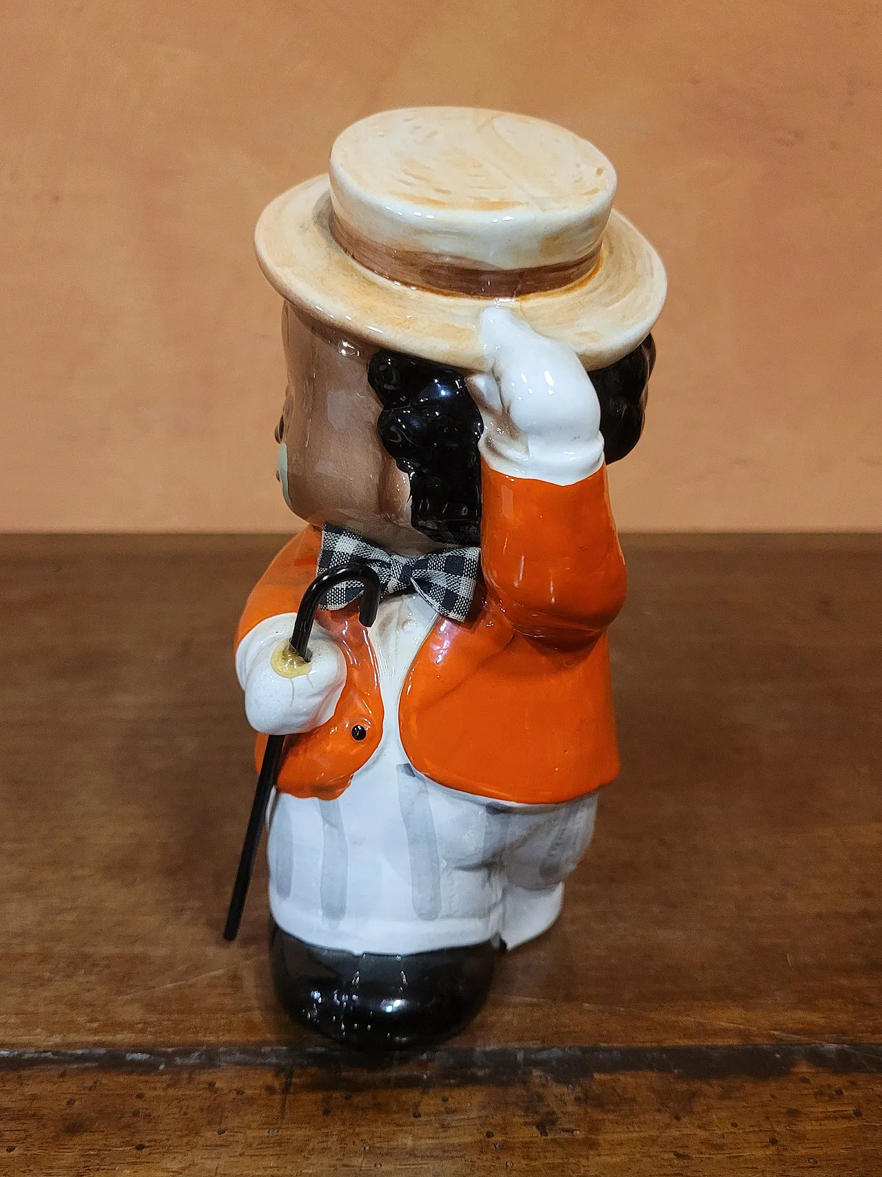 Piggy bank in the shape of a dancer in Kotobuki polychrome ceramic 5