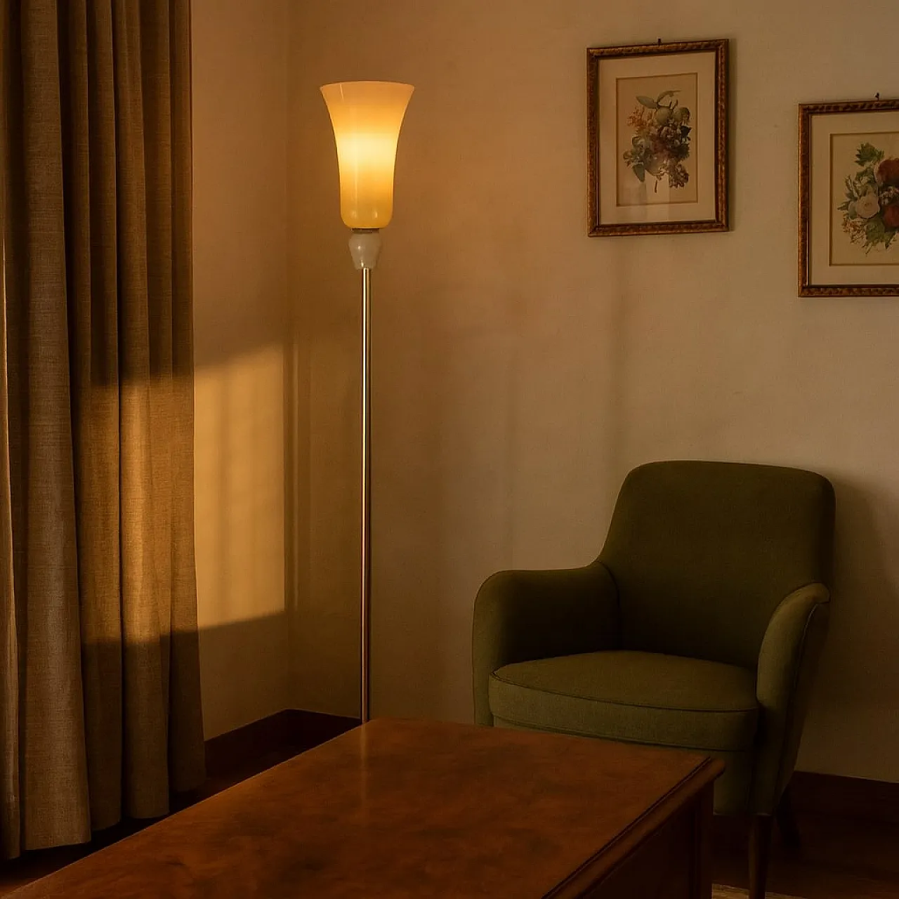 Lampada in metallo e vetro di Venini, anni '90 2