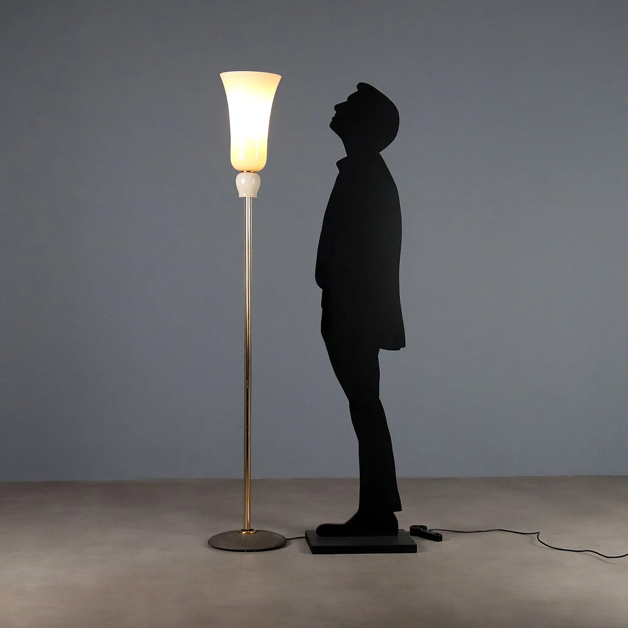 Lampada in metallo e vetro di Venini, anni '90 3