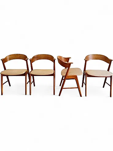 4 chairs by Kai Kristiansen Danish, 1950s