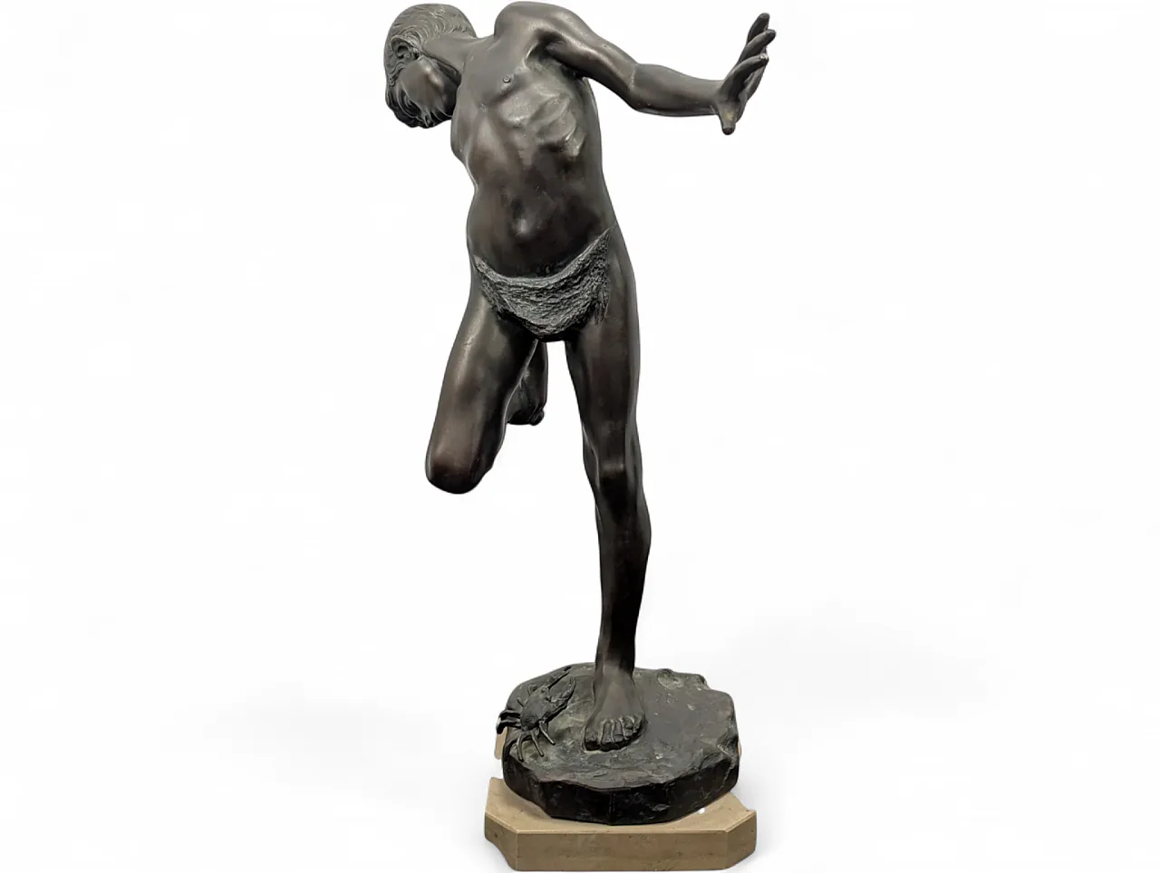 Young fisherman, Bronze sculpture, 20th century 9