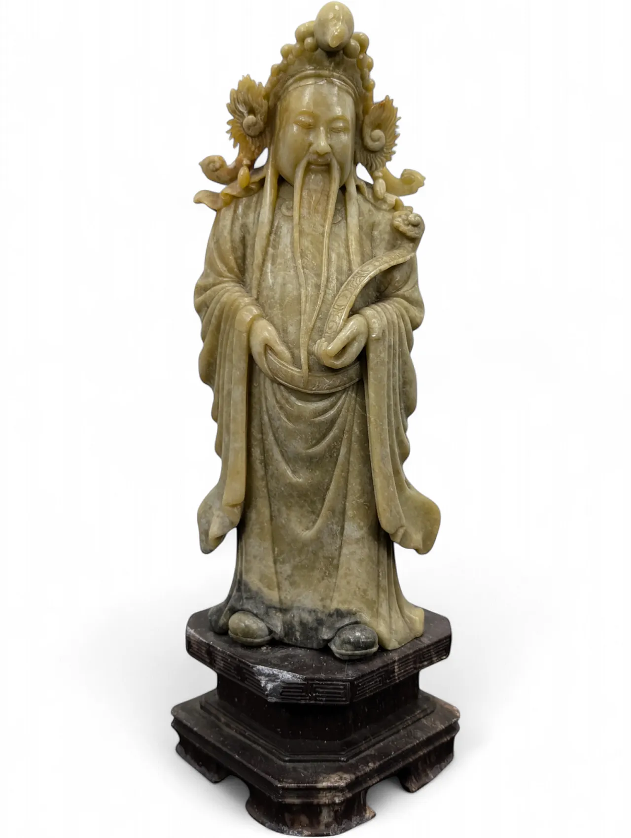 Oriental wisdom/longevity deity statue, 19th-20th century 9