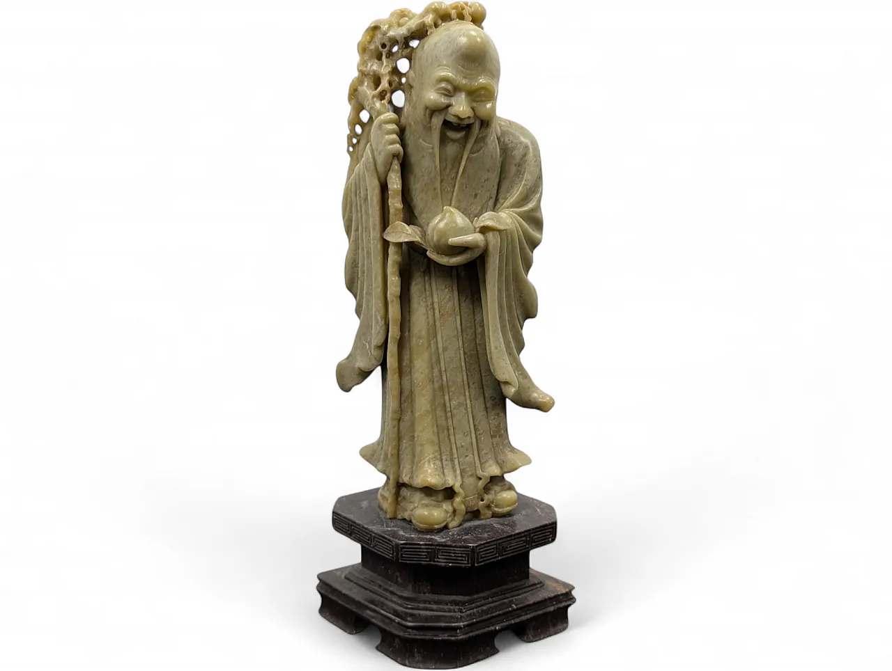 Statua in pietra saponaria di Shoulao dio della longevità, XX secolo 14