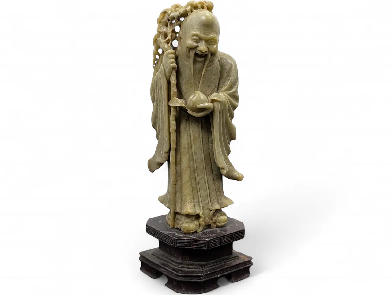 Statua in pietra saponaria di Shoulao dio della longevità, XX secolo 15