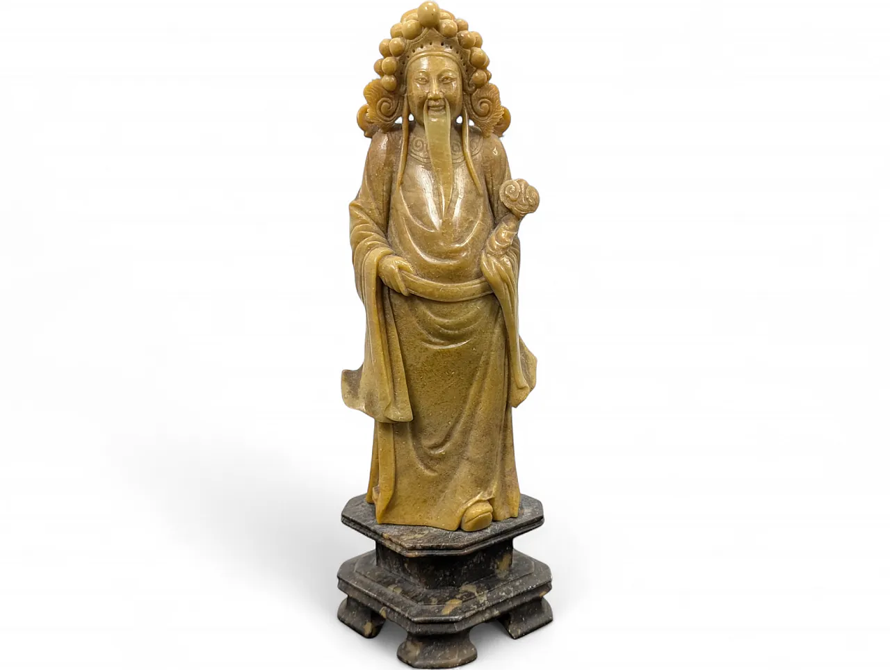 Chinese deity soapstone statue, 1920-1950 7