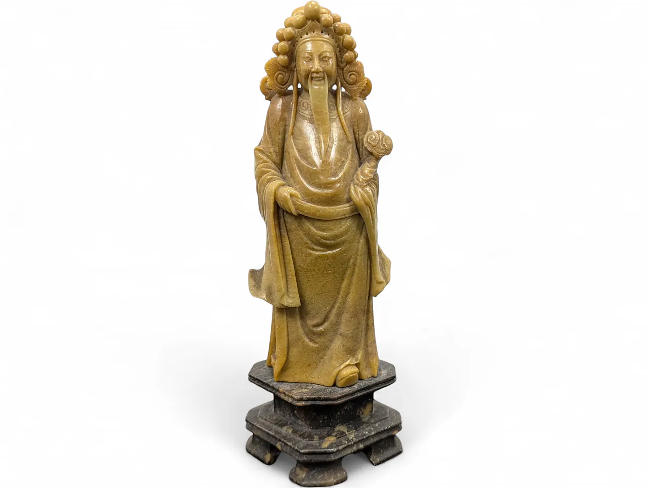 Chinese deity soapstone statue, 1920-1950 8