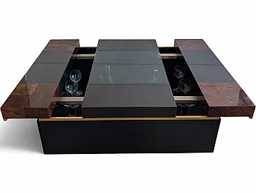 Container bar table in briar wood, Italy 1970