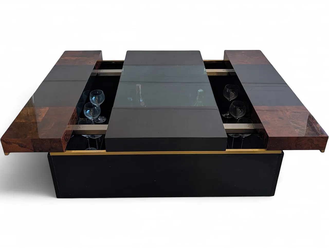 Container bar table in briar wood, Italy 1970 14