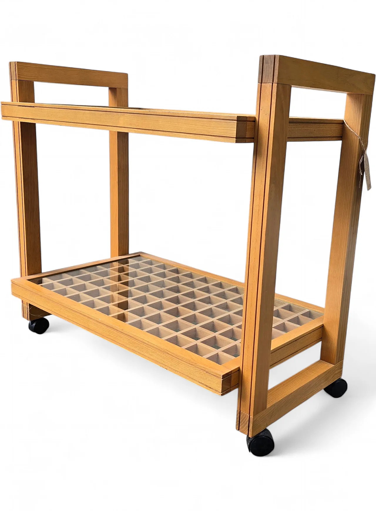 Carrello in legno di faggio, anni '60 7