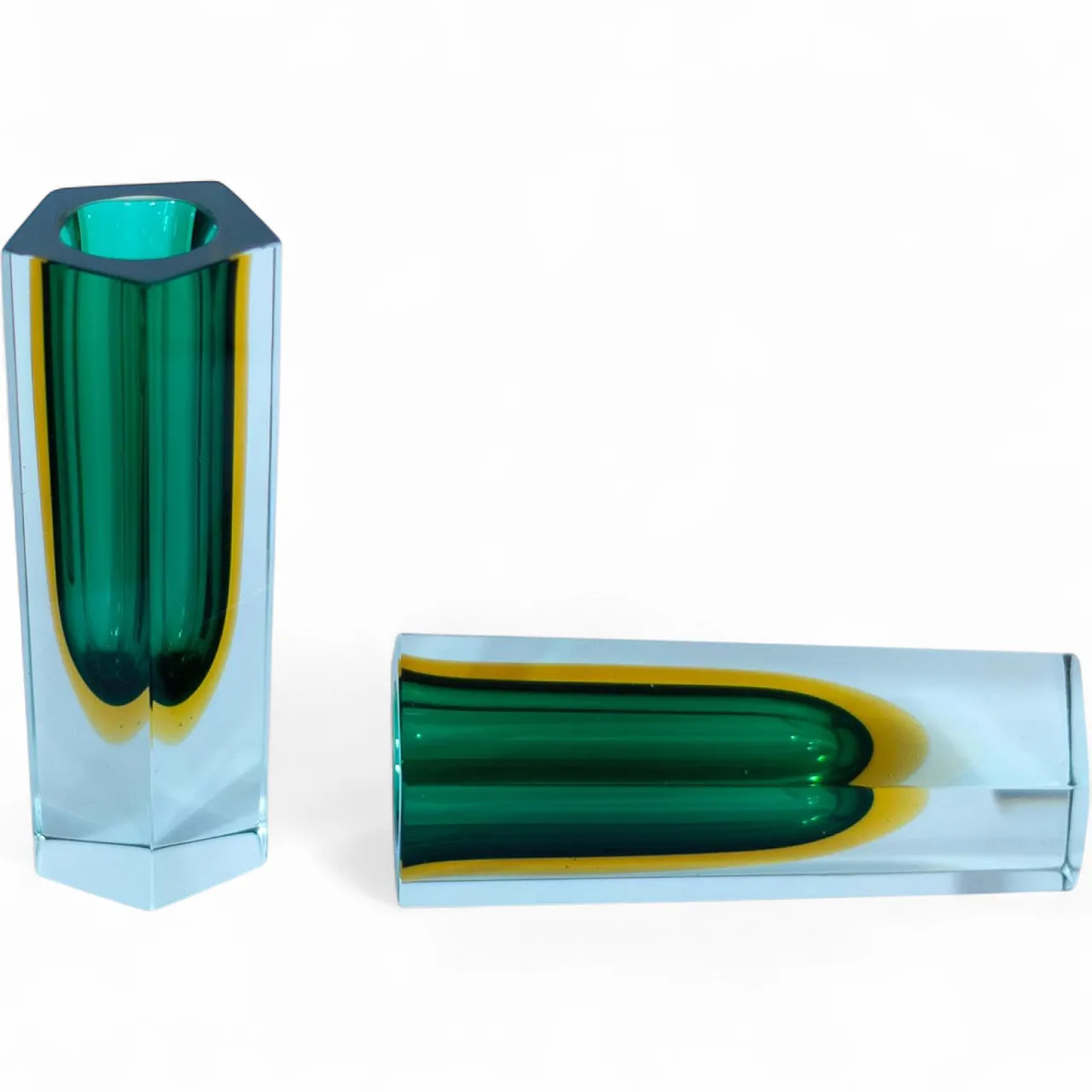 Pair of Murano glass vases "Sommerso", Flavio Poli, Italy 14