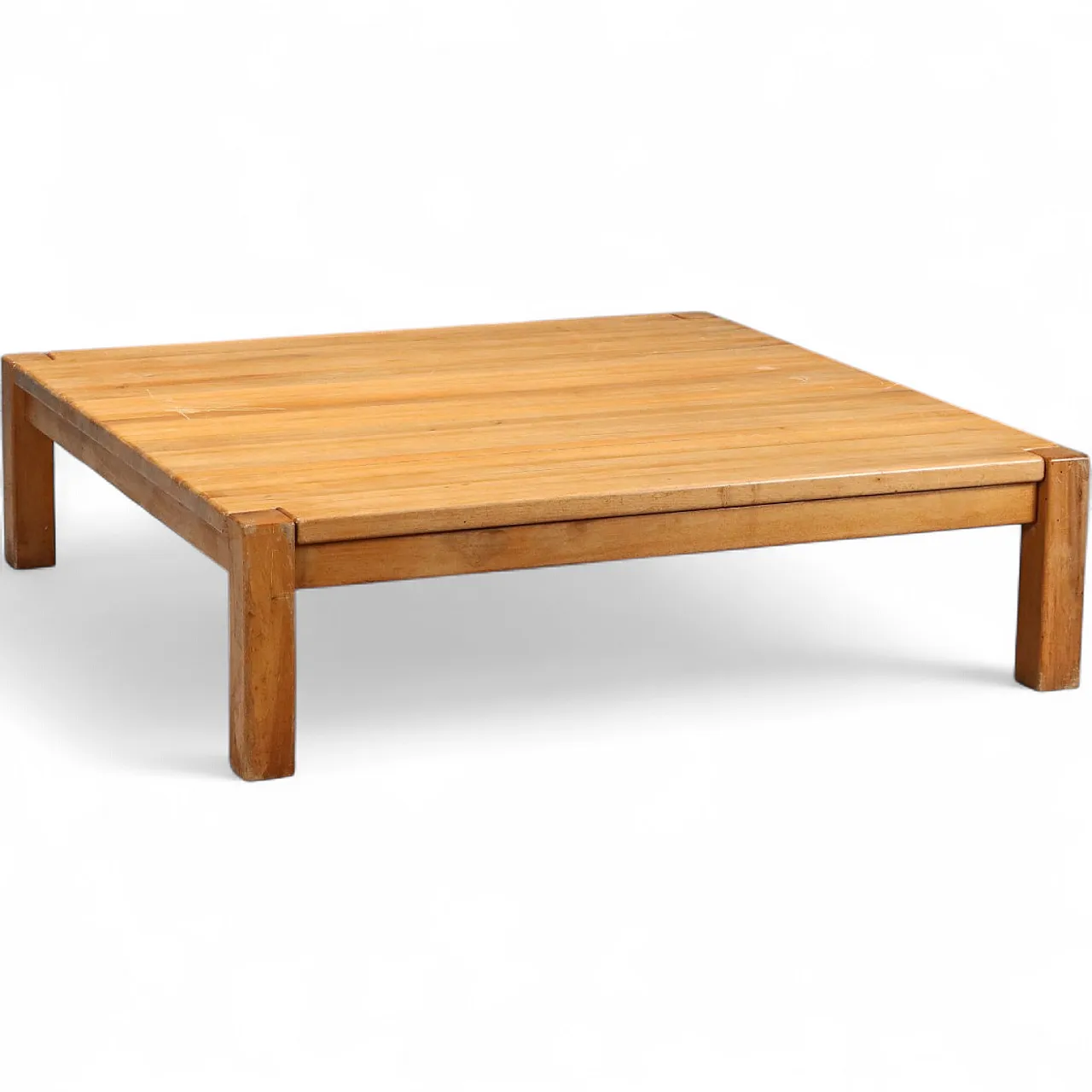 Beech wood center table and plywood top, 20h century 11
