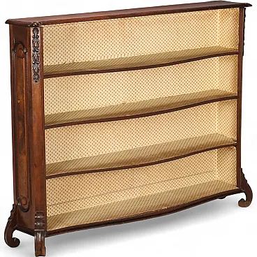 Libreria in stile barocco in noce e radica di noce, primo '900