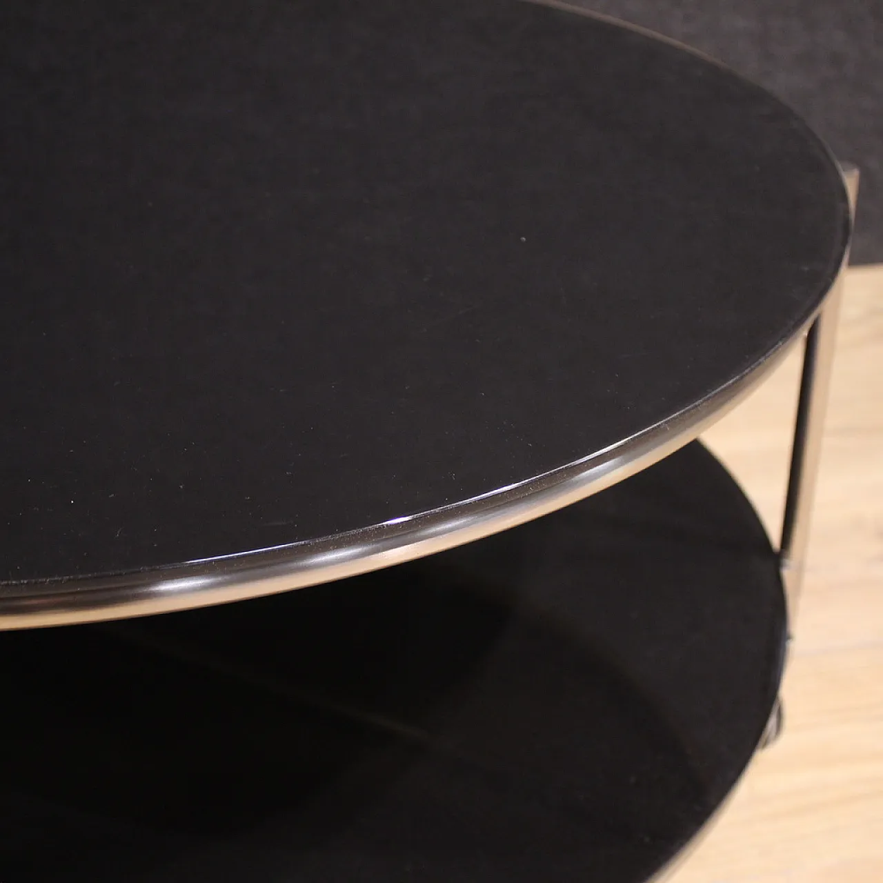 Coffee table on wheels, 80s 9