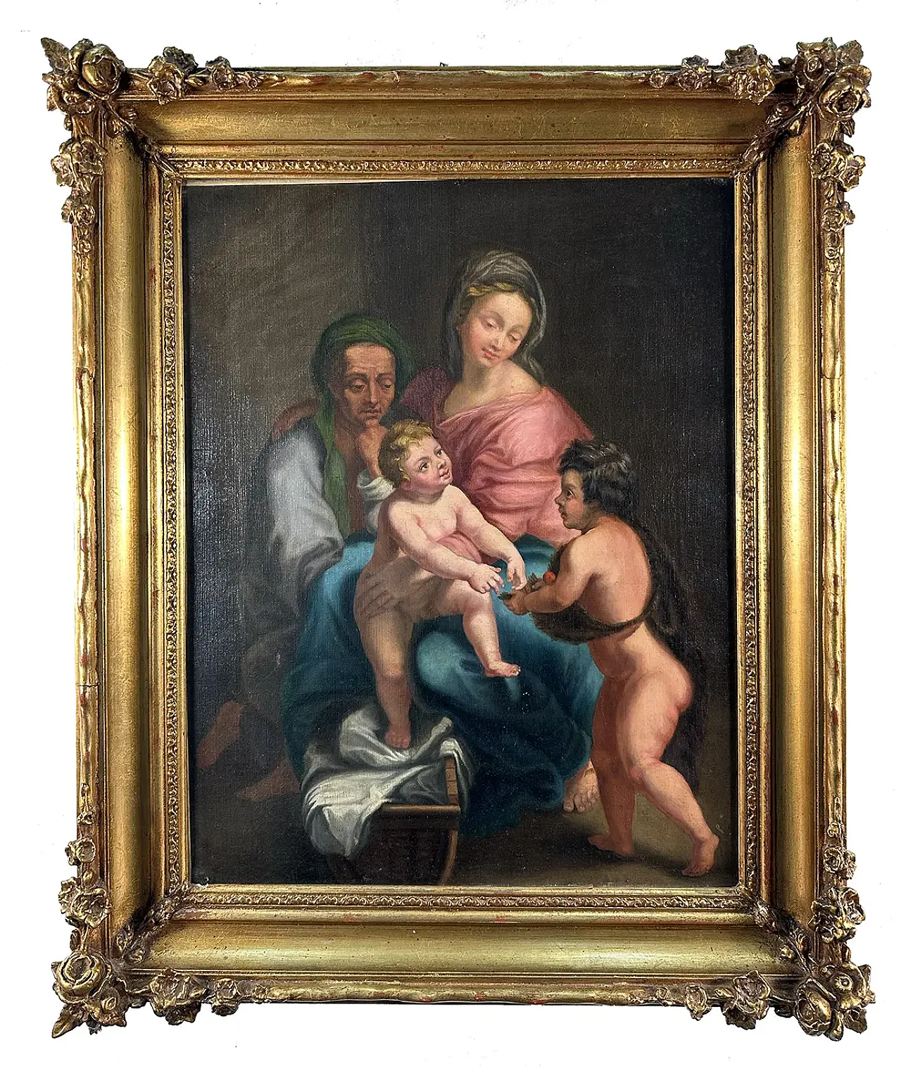 Holy Family with the Infant Saint John, oil on canvas, 18th century 1