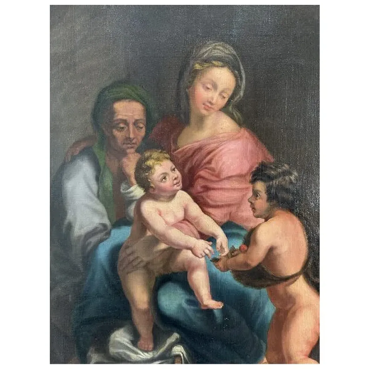 Holy Family with the Infant Saint John, oil on canvas, 18th century 3