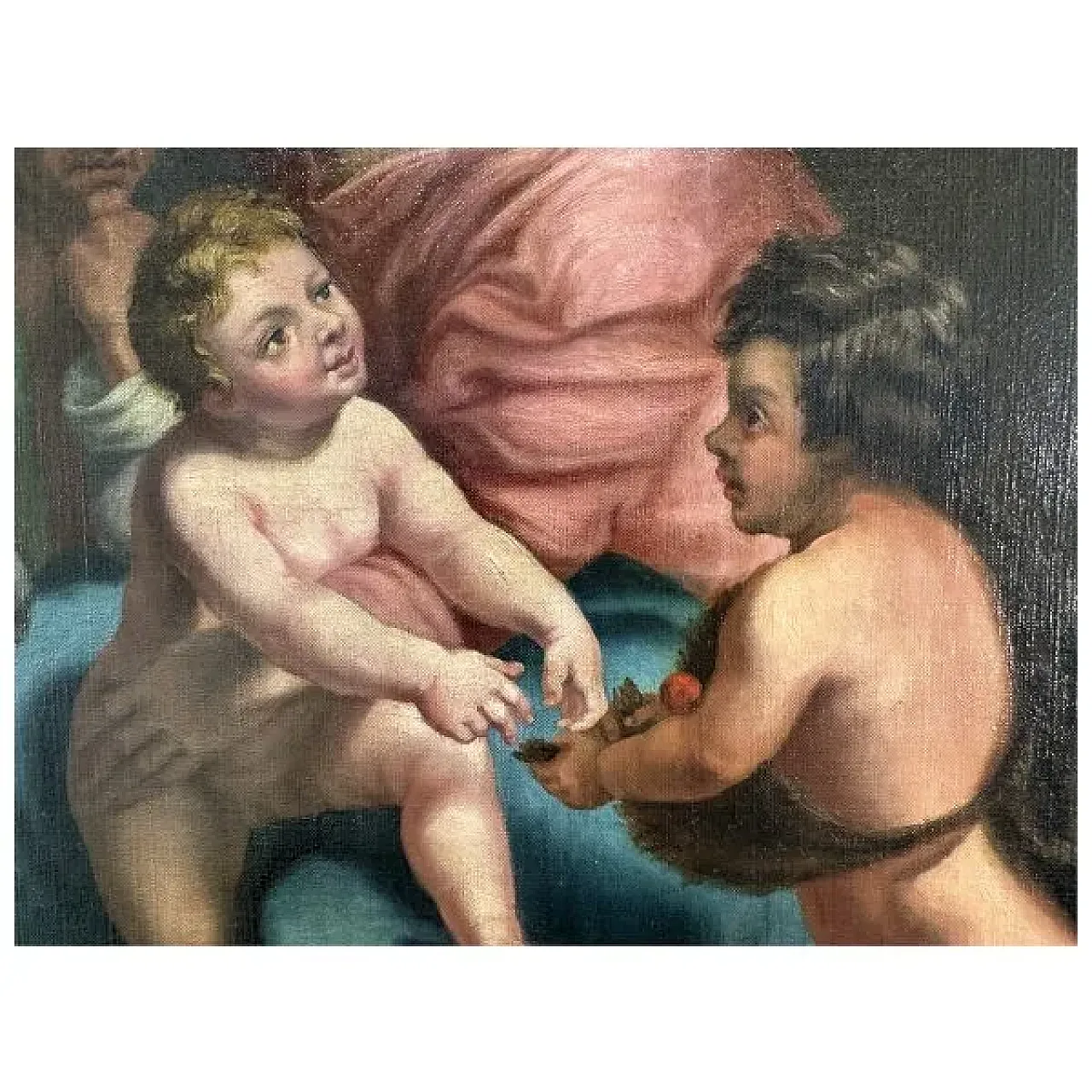 Holy Family with the Infant Saint John, oil on canvas, 18th century 6