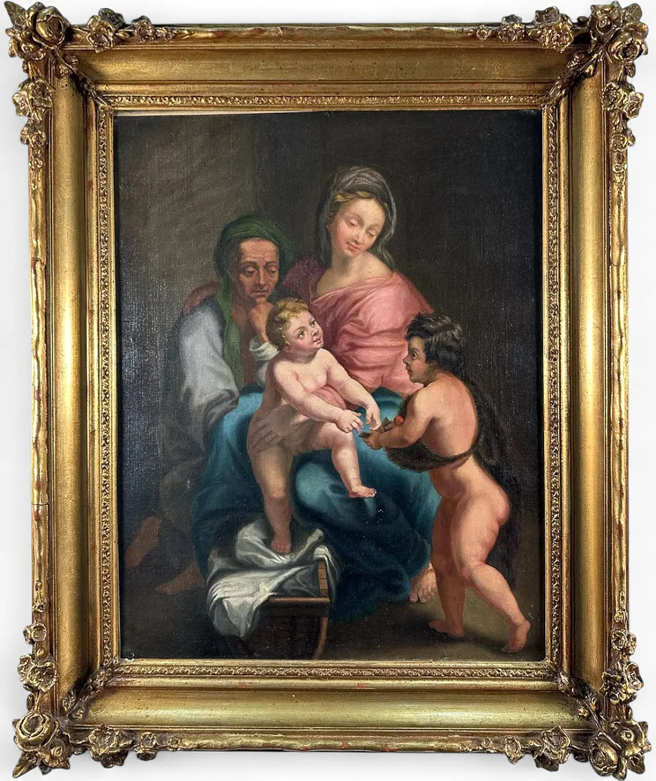 Holy Family with the Infant Saint John, oil on canvas, 18th century 11