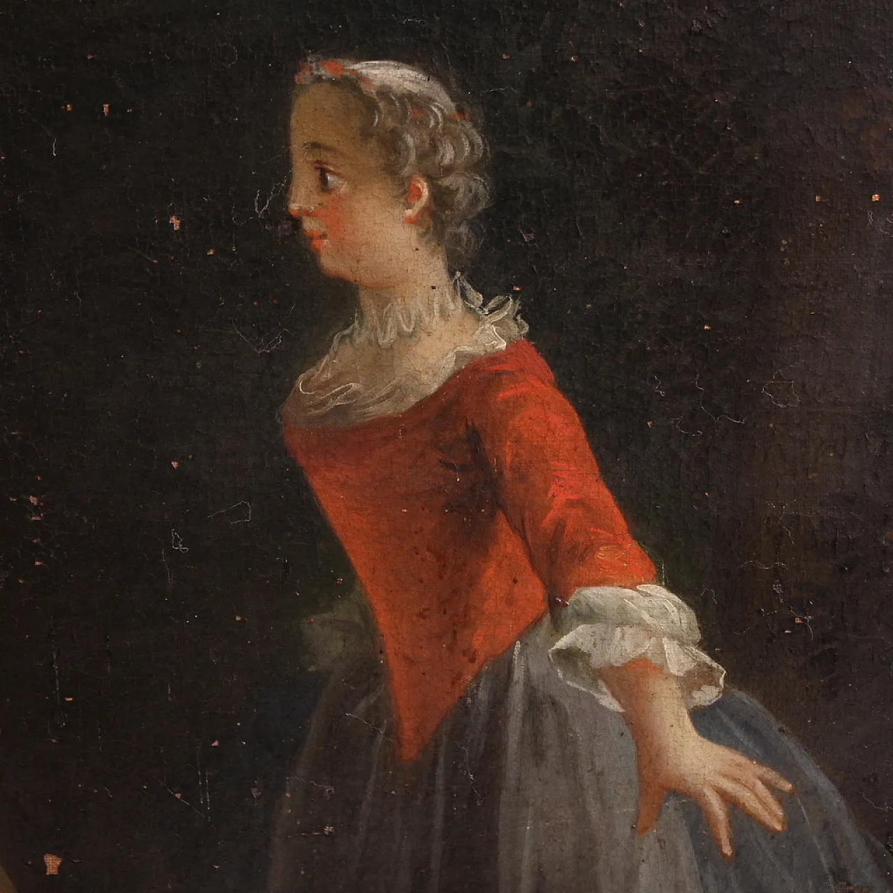 French painting of a children's game, 18th century 5