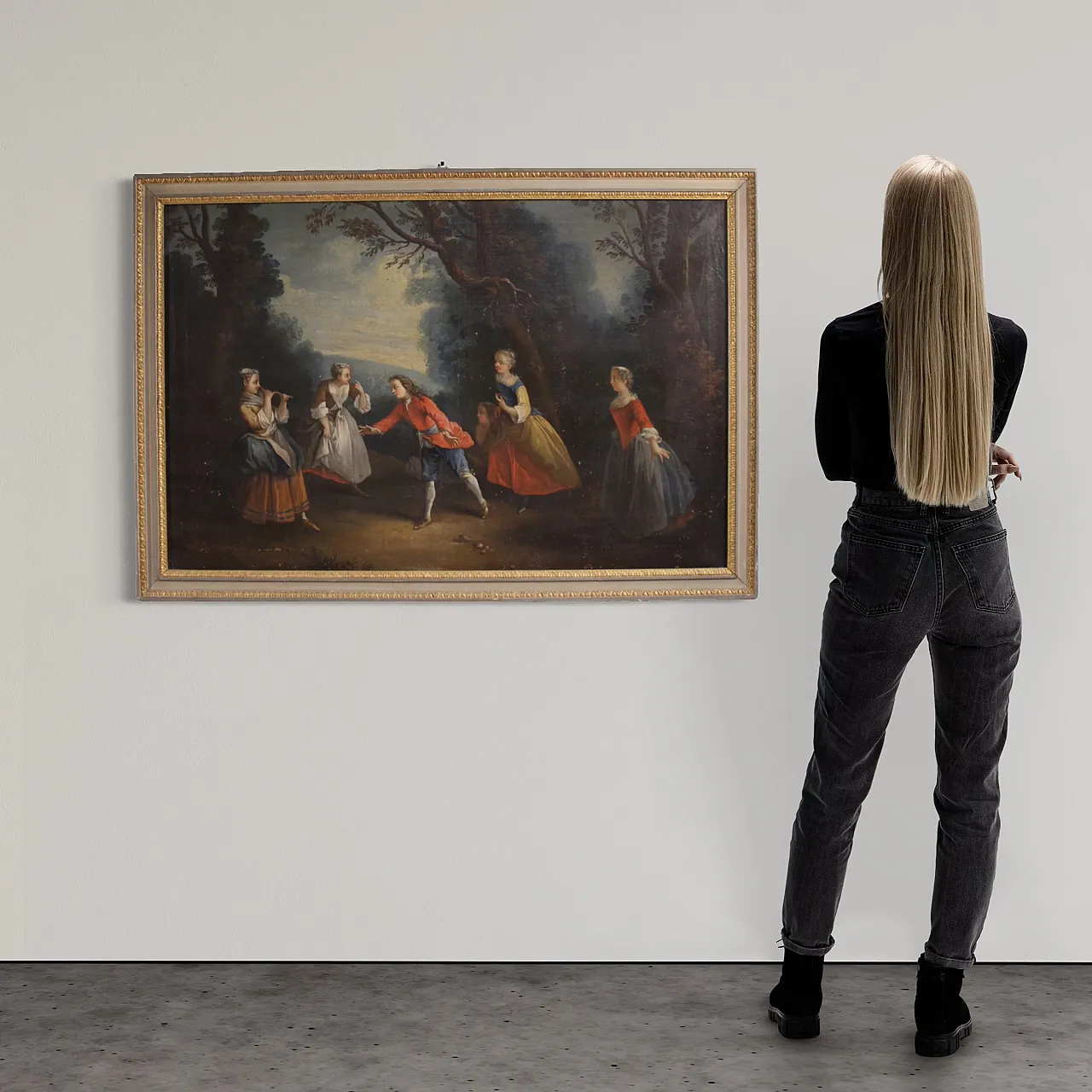 French painting of a children's game, 18th century 6