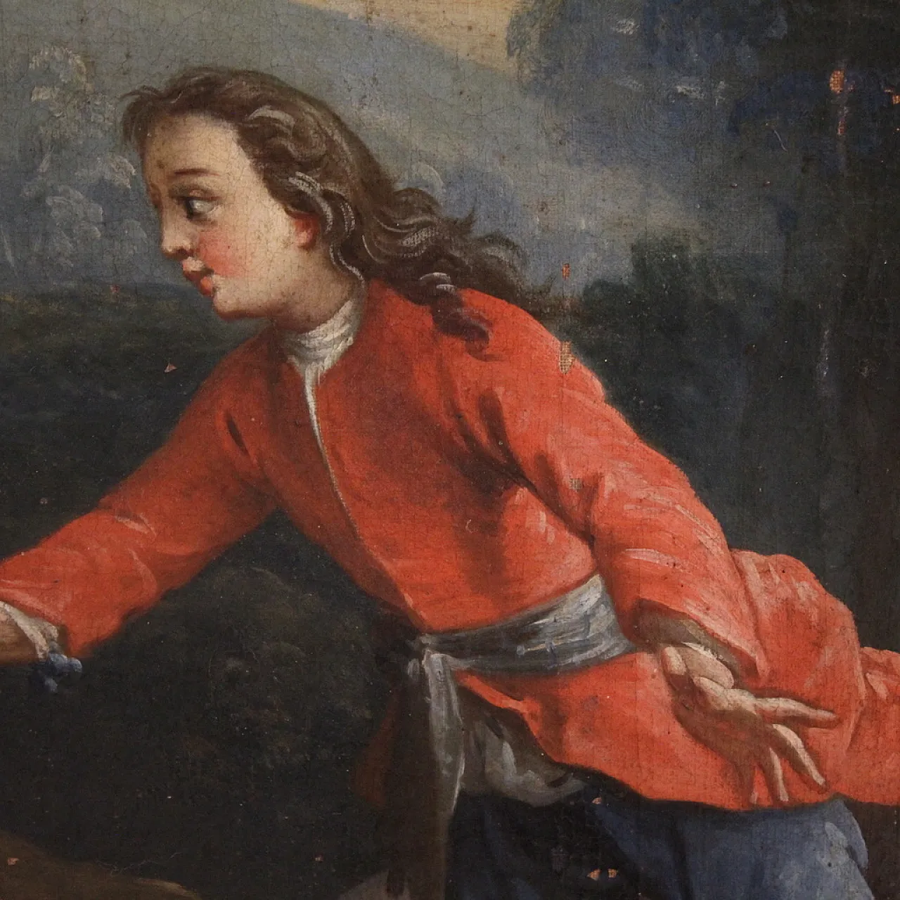 French painting of a children's game, 18th century 7