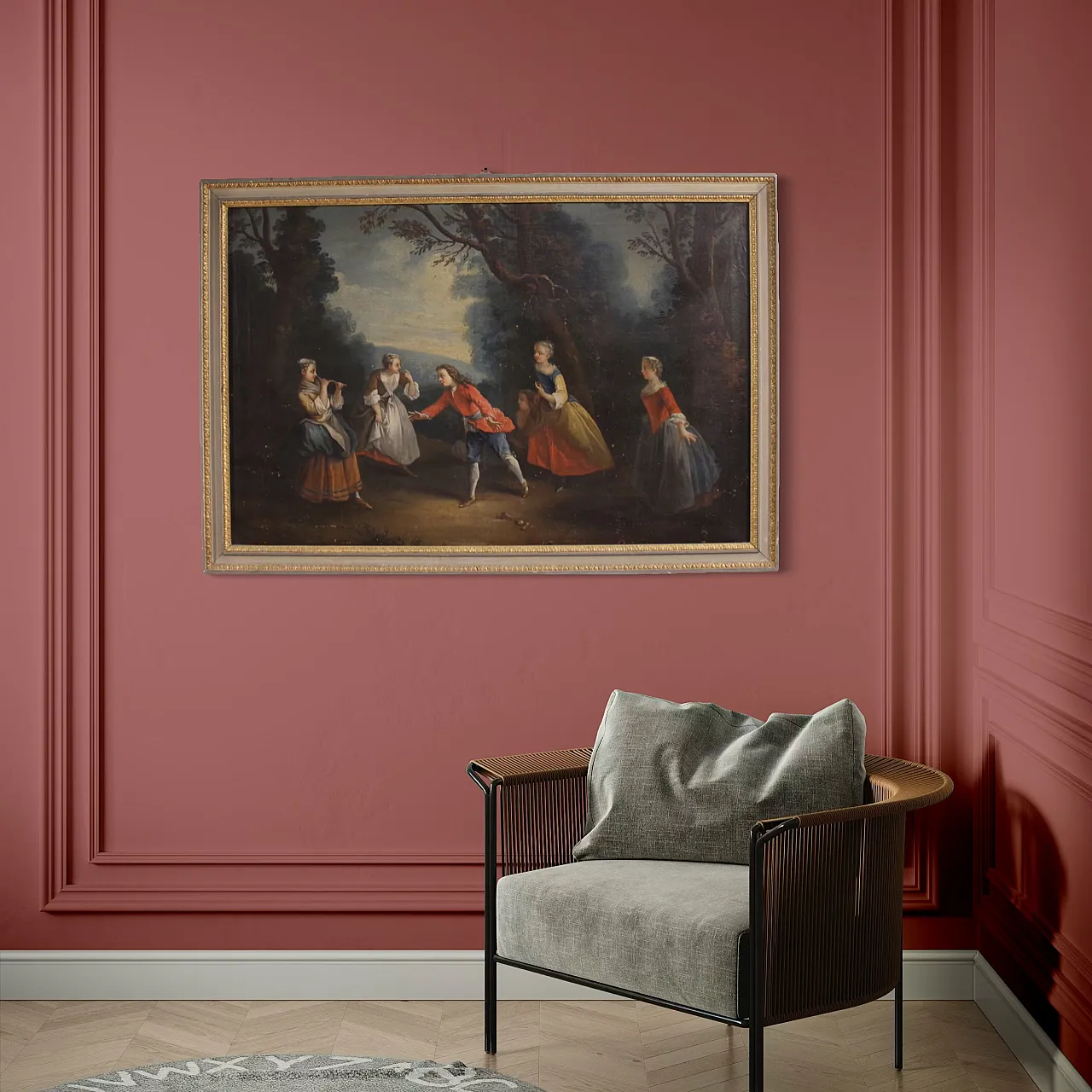 French painting of a children's game, 18th century 13