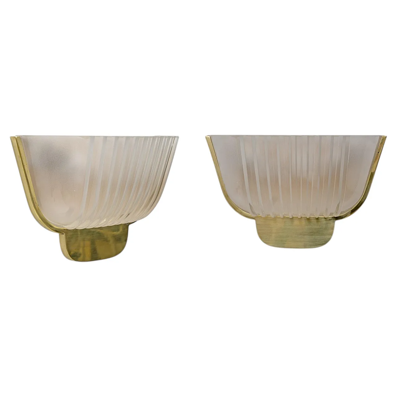 Pair of Murano glass sconces attributed to Archimede Seguso, 1940s 1