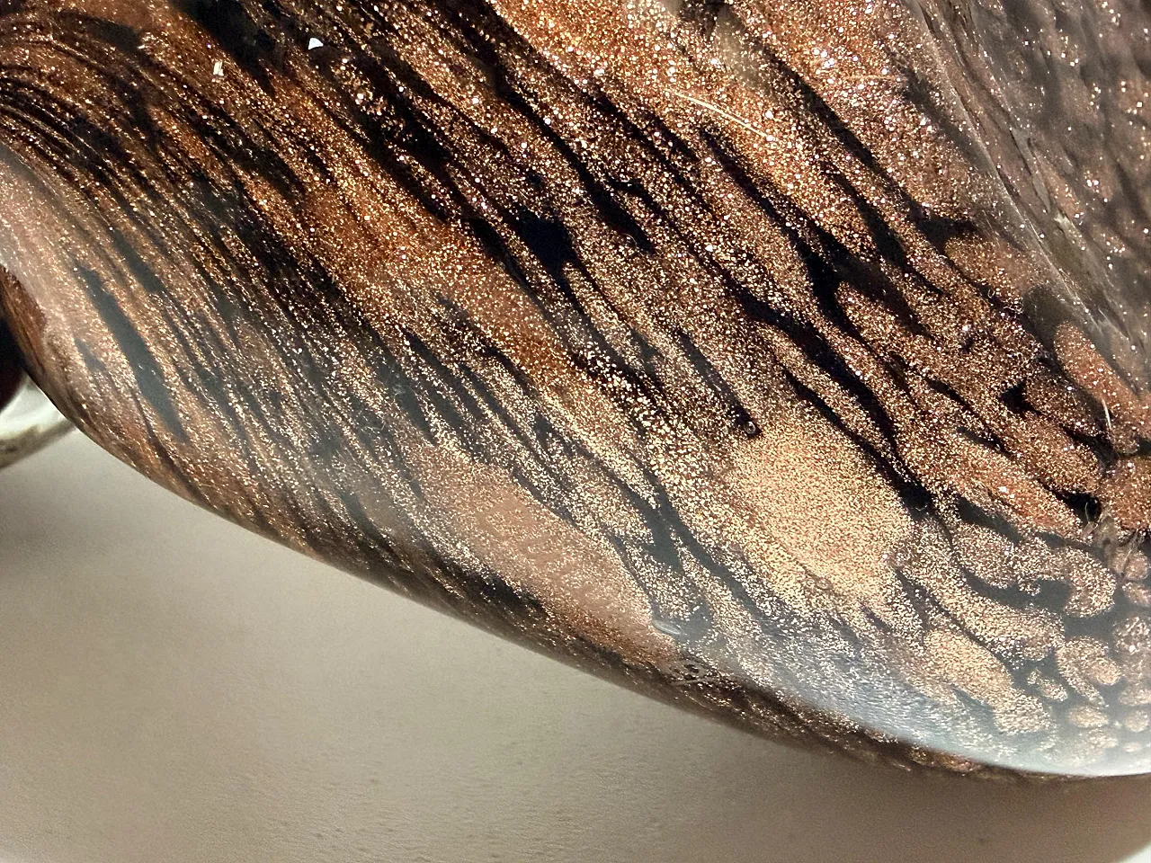 Seguso Black Murano Glass Duck Sculpture with Avventurine, 1970s 14