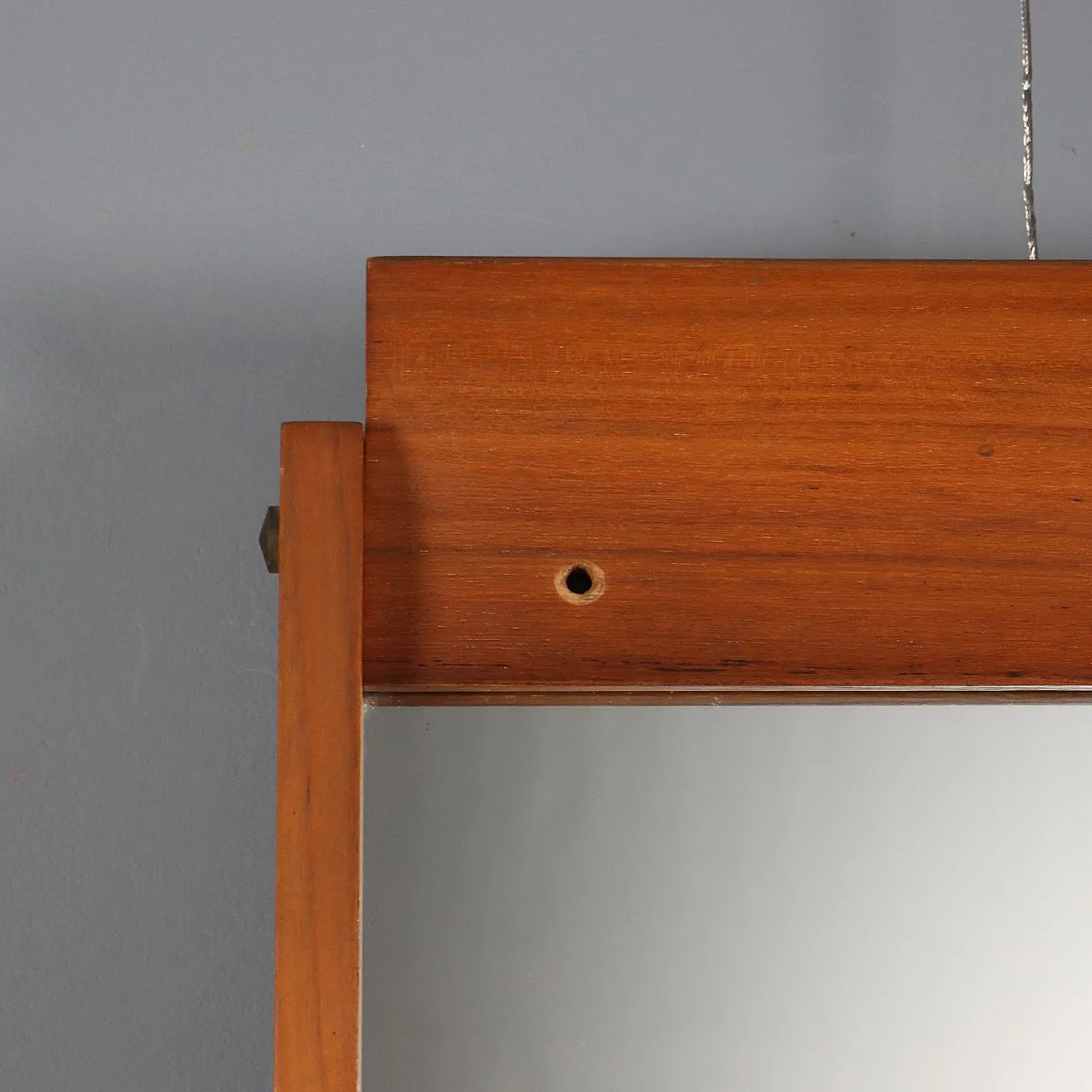 Specchio da parete in legno di teak e vetro specchiato, '900 5