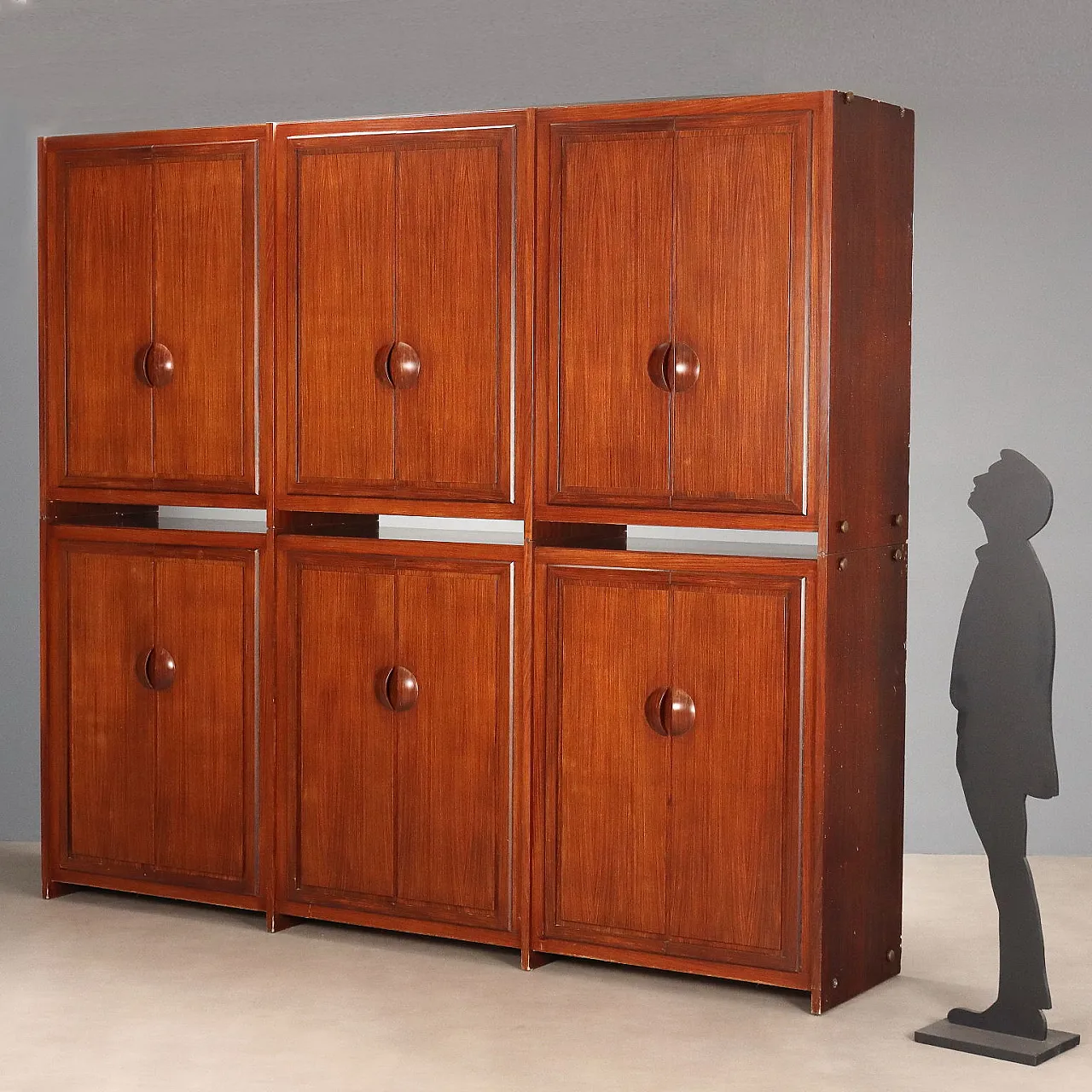 6-door wardrobe plus 6 wooden doors, 20th century 3