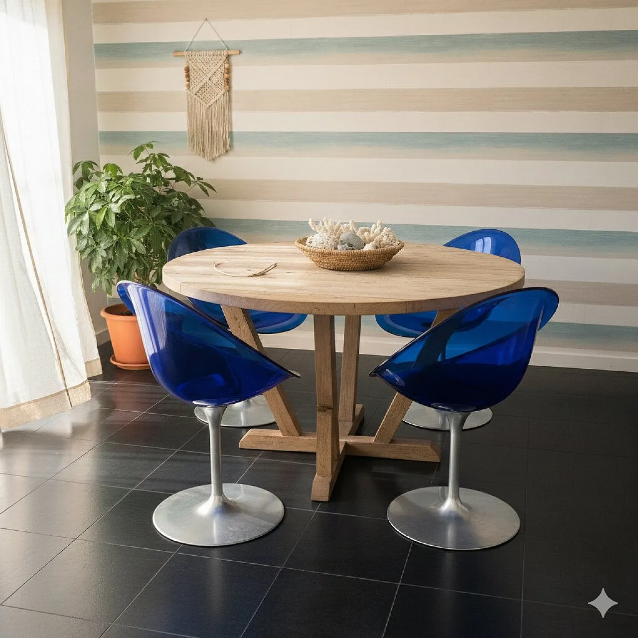 4 Sedie girevoli in alluminio pressofuso e policarbonato, '900 2