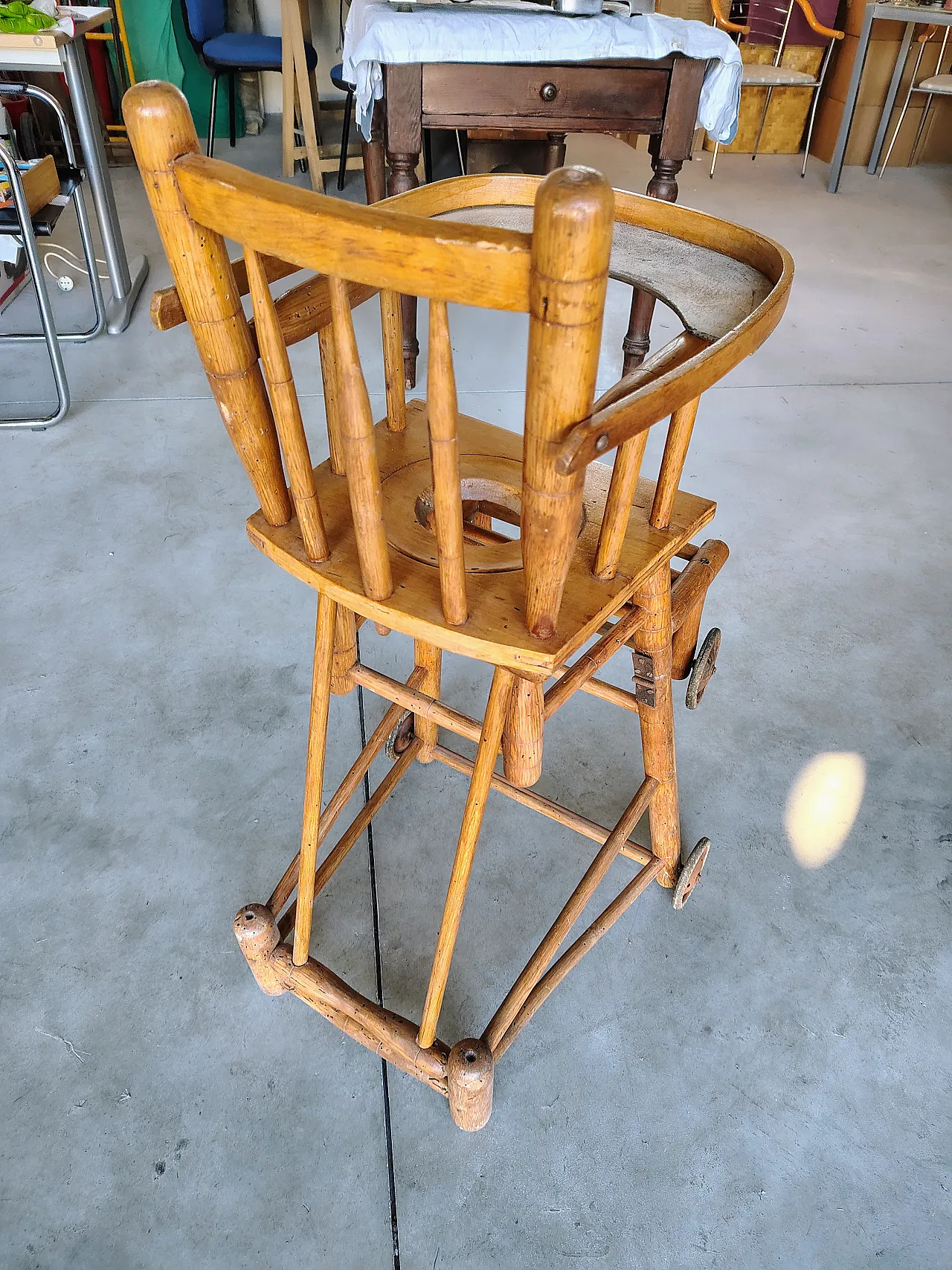 Seggiolone sedia pieghevole epoca, primi '900 3