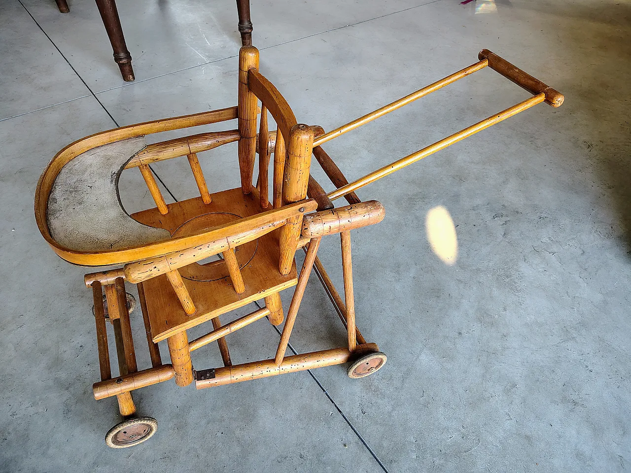 Seggiolone sedia pieghevole epoca, primi '900 6