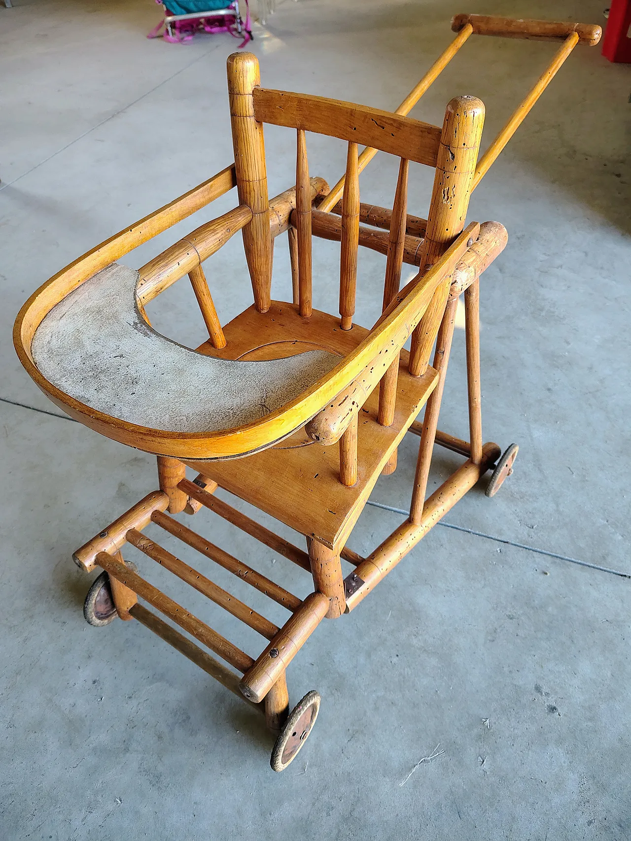 Seggiolone sedia pieghevole epoca, primi '900 8