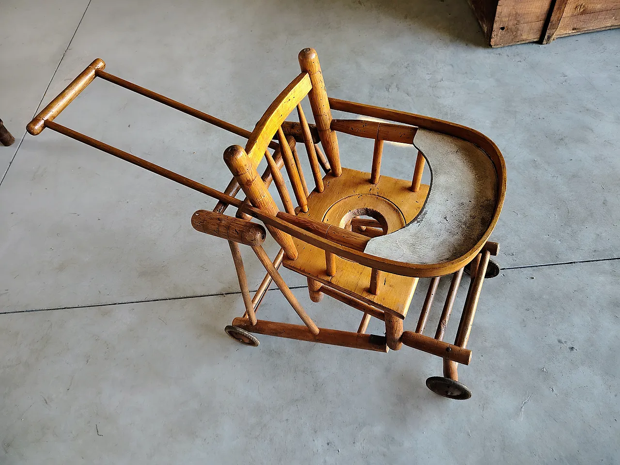 Seggiolone sedia pieghevole epoca, primi '900 9