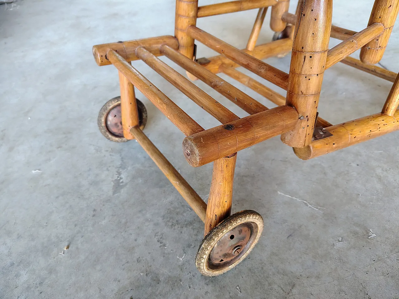 Seggiolone sedia pieghevole epoca, primi '900 11