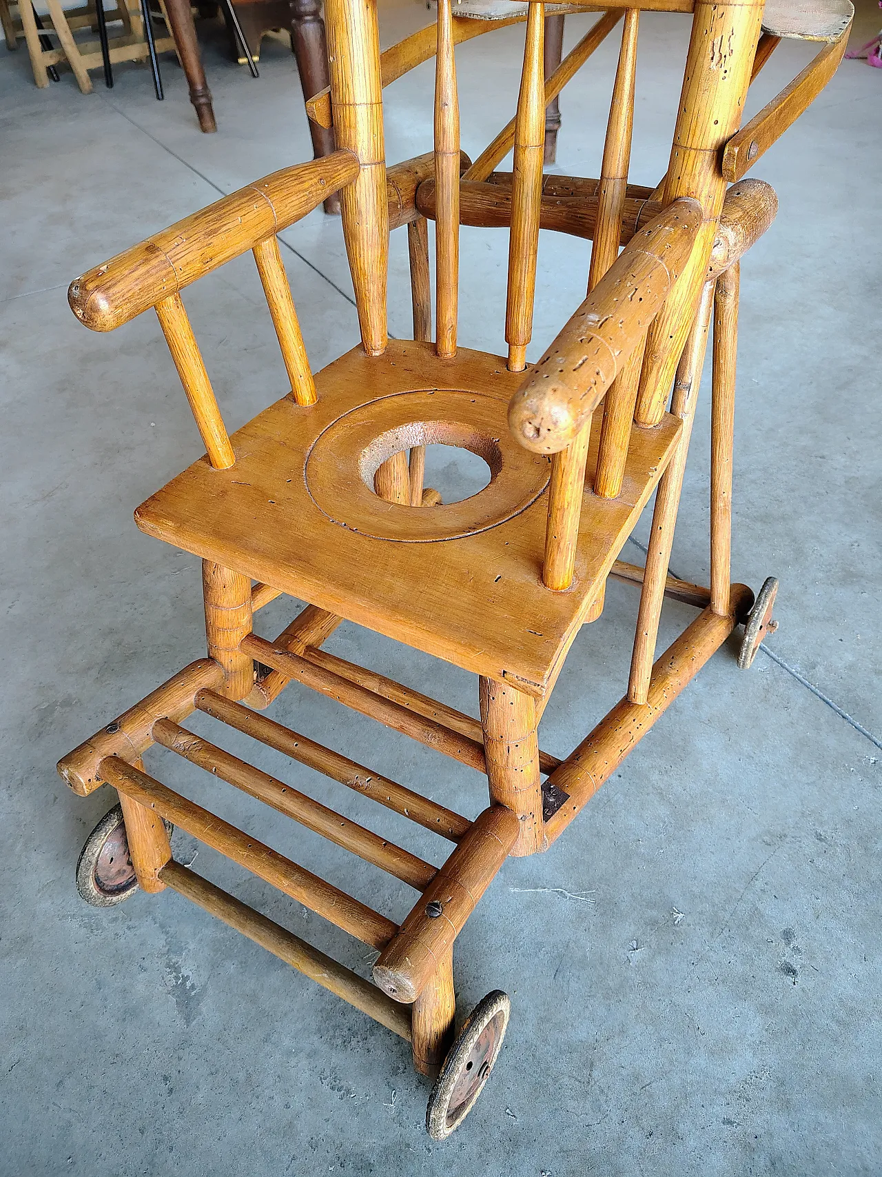 Seggiolone sedia pieghevole epoca, primi '900 16