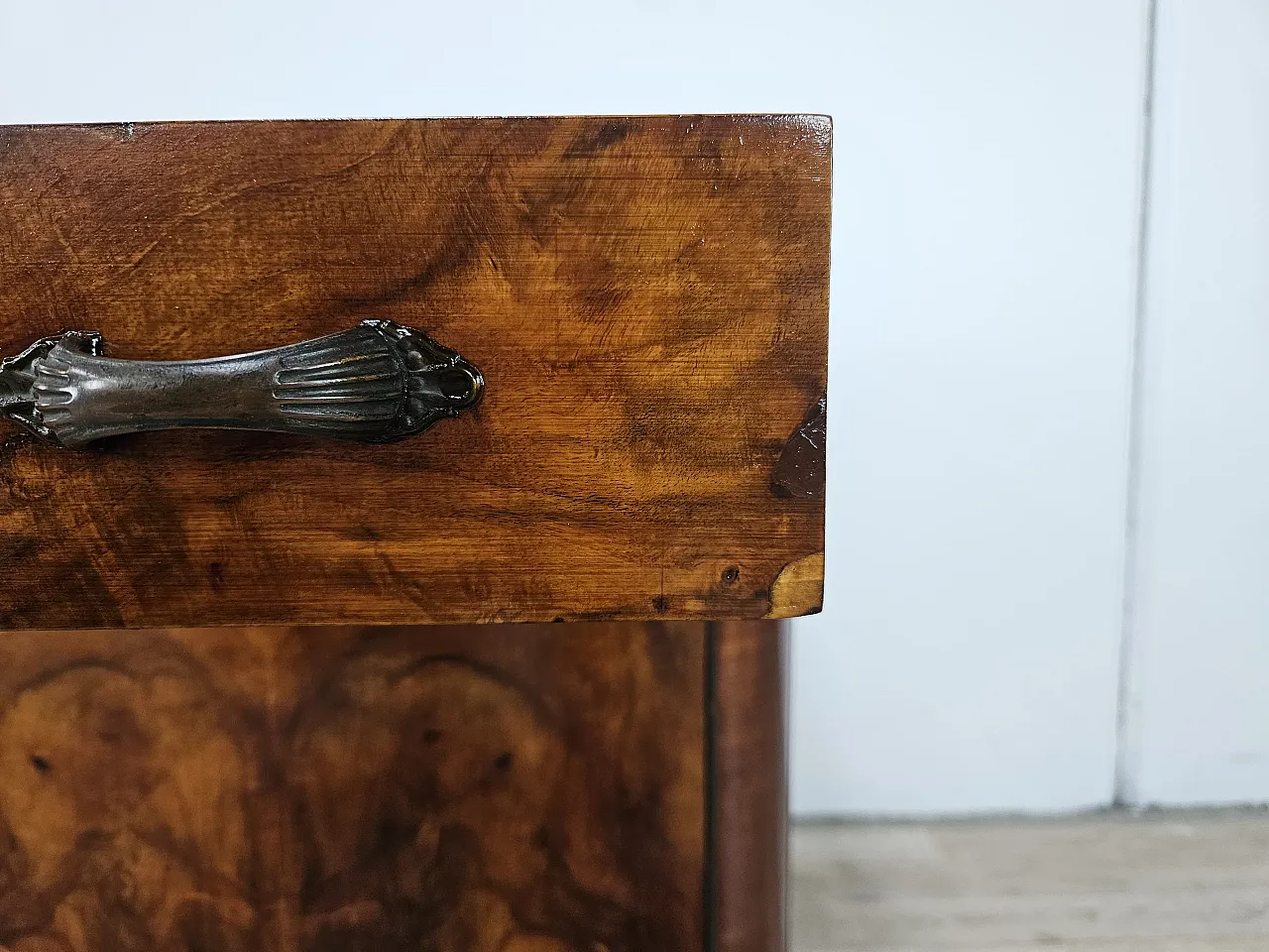 Art Deco bedside tables in briar and iron, 1950s 12
