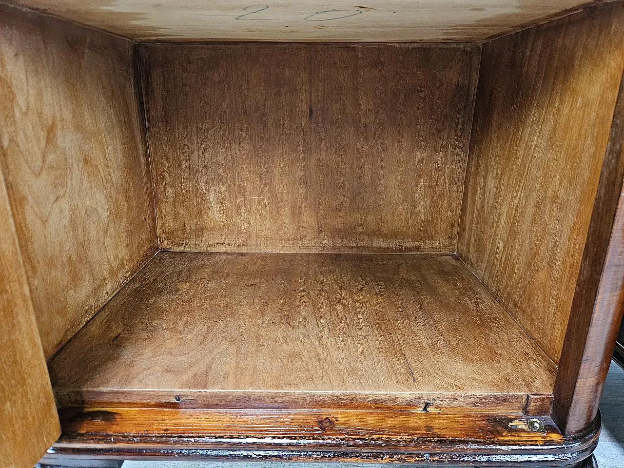 Art Deco bedside tables in briar and iron, 1950s 17