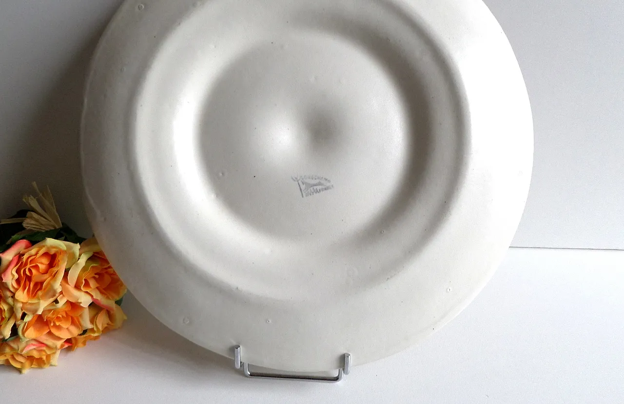 Majolica Shell Fish Oyster set of 4 Plates by Longchamp, 50s 3