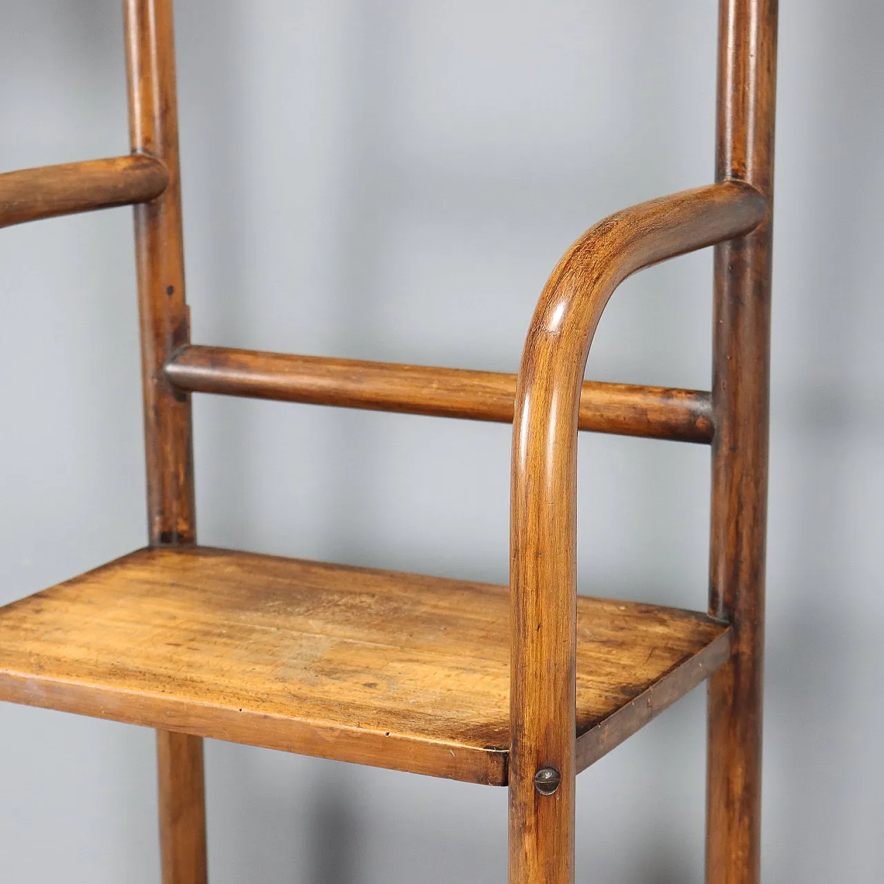 Thonet wall coat rack in walnut-stained bent beech, 20th century 6