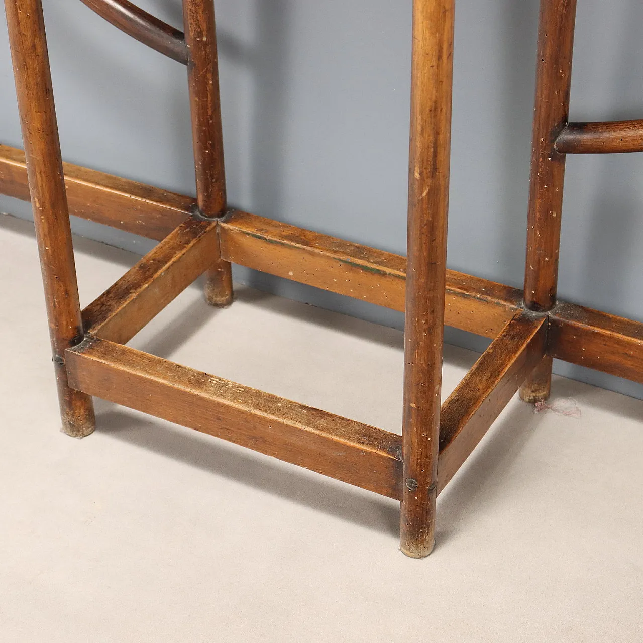 Thonet wall coat rack in walnut-stained bent beech, 20th century 8