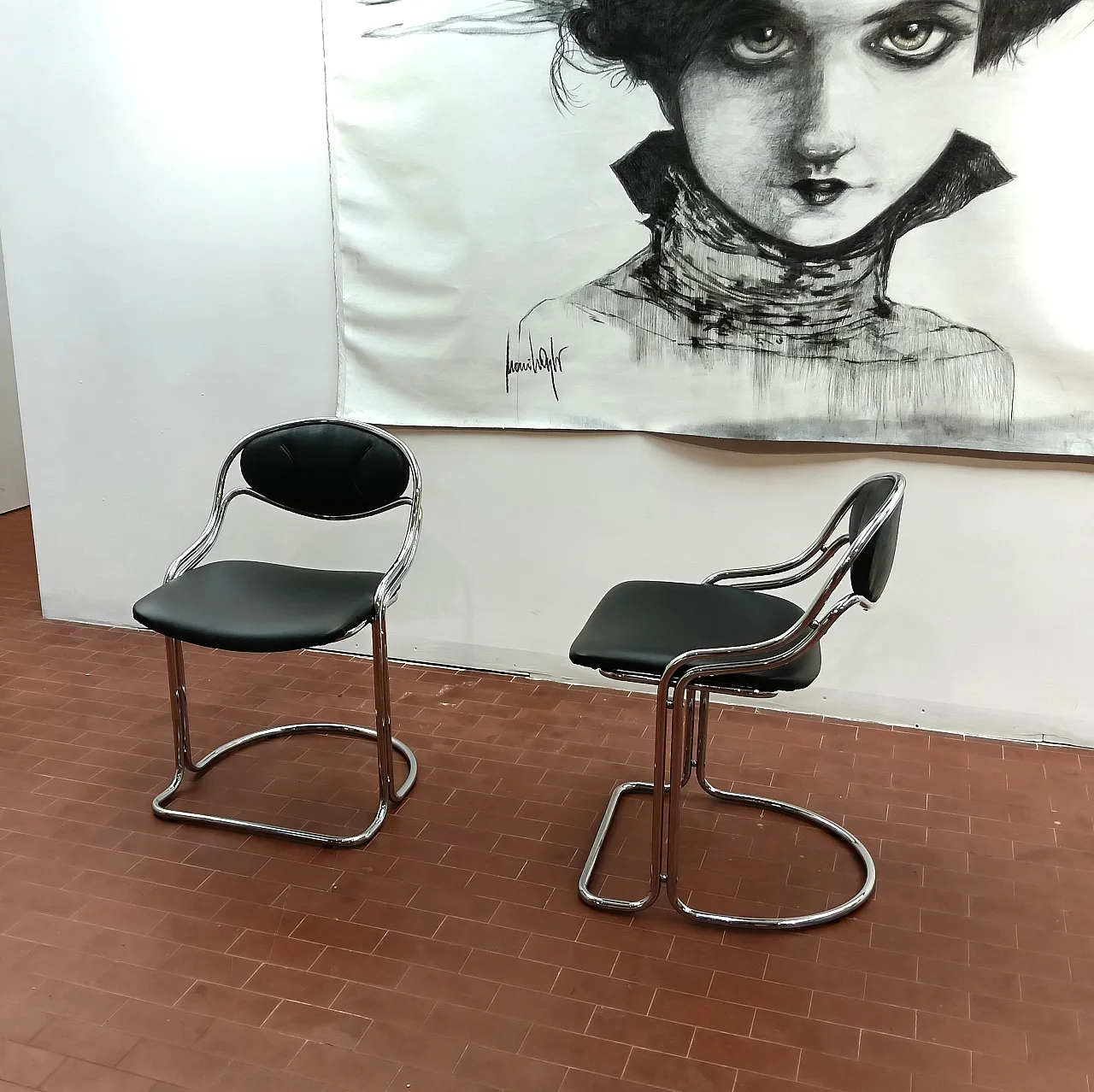 Pair of chairs Bauhaus style, 1970s 8