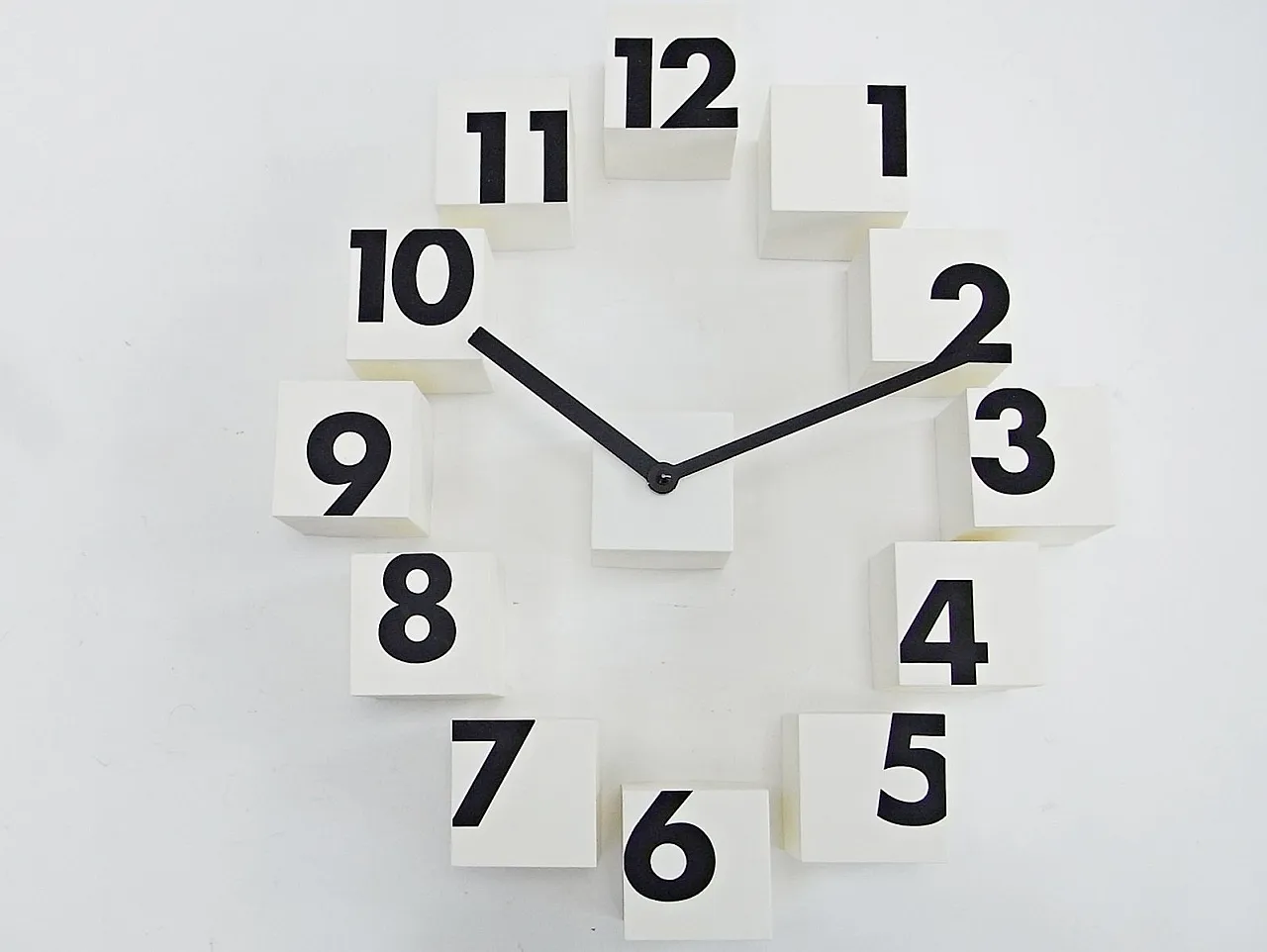 Fragmented wall clock with plastic cubes, 2000s 1